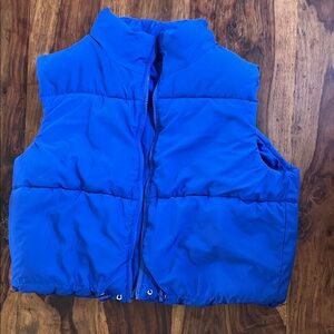 NWT Women's REVERSIBLE Blue Puffer Vest